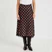 Jupe &eacute;vas&eacute;e 3/4 en dentelle marron femme