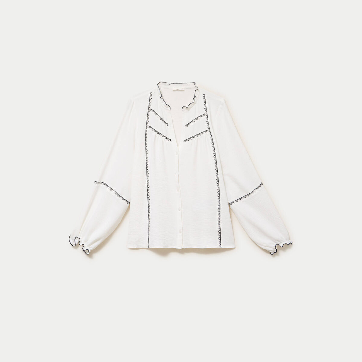 Blouse manches longues ecru femme
