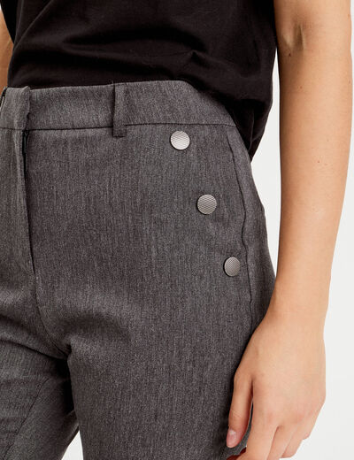 Pantalon flare pont gris fonc&eacute; femme