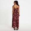 Robe longue &eacute;vas&eacute;e effet satin&eacute;e noir femme