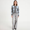 Cardigan col rond manches longues gris fonc&eacute; femme
