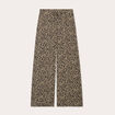 Pantalon large fluide beige femme
