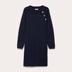 Robe pull d&eacute;tails de boutons bleu marine femme