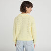 Pull ajour&eacute; manches longues jaune clair femme