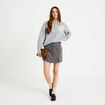Jupe-short droite fentes gris clair femme