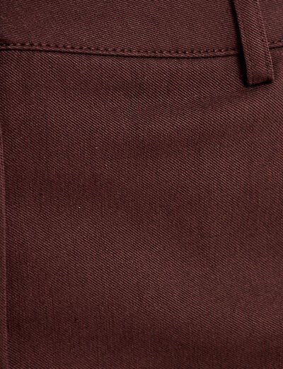 Pantalon bootcut &agrave; pont marron fonc&eacute; femme