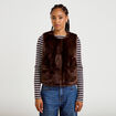 Gilet r&eacute;versible sans manches marron fonc&eacute; femme
