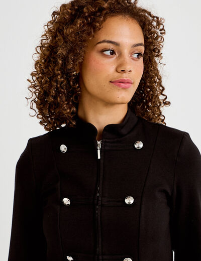 Veste ajust&eacute;e manches longues noir femme