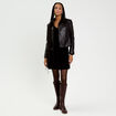 Robe tricot patineuse c&ocirc;tel&eacute;e noir femme