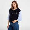 Gilet sans manches effet polaire bleu marine femme