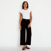 Jean wide leg cropped taille haute denim noir femme