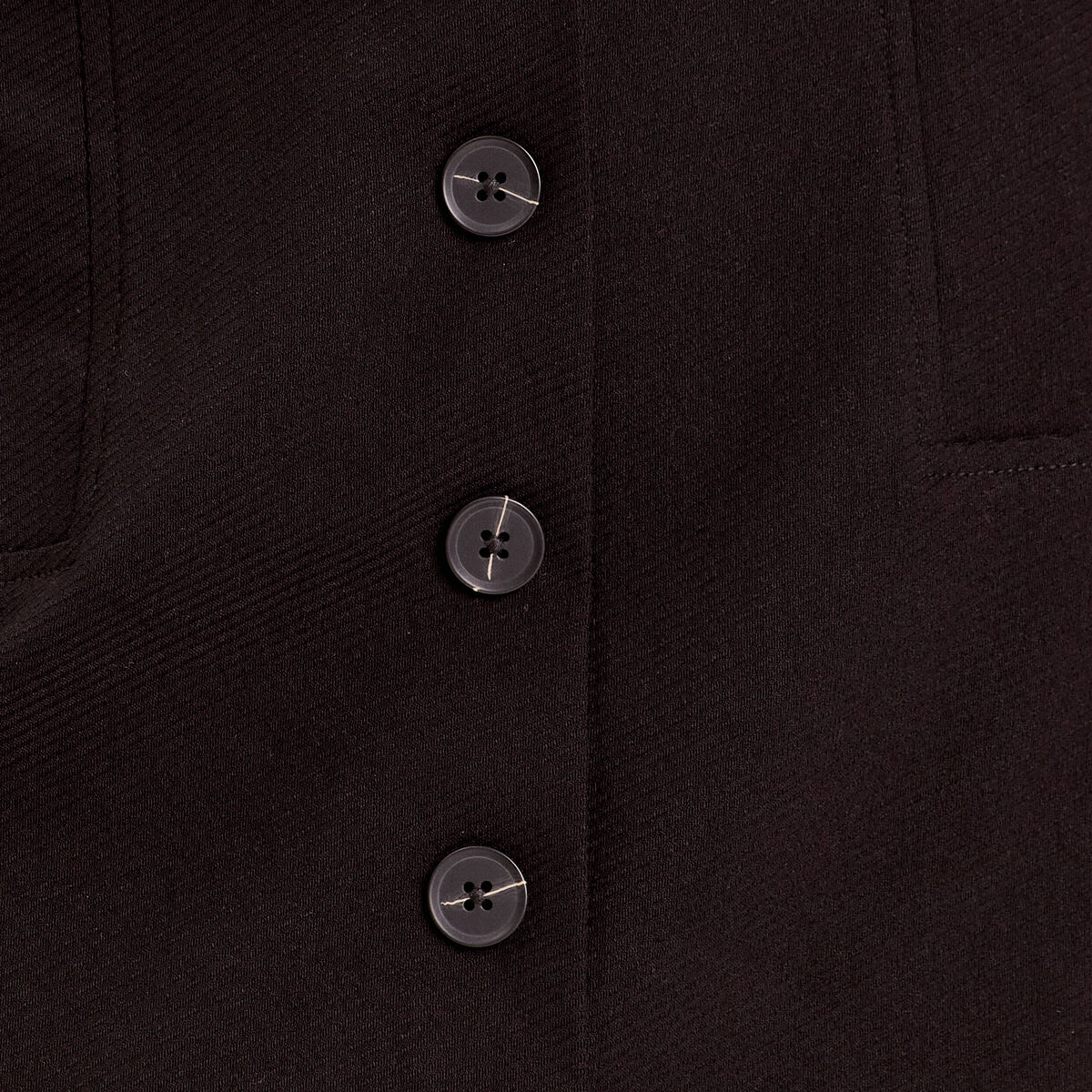 Jupe droite boutonn&eacute;e noir femme