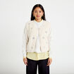Gilet sans manches effet polaire col v ecru femme