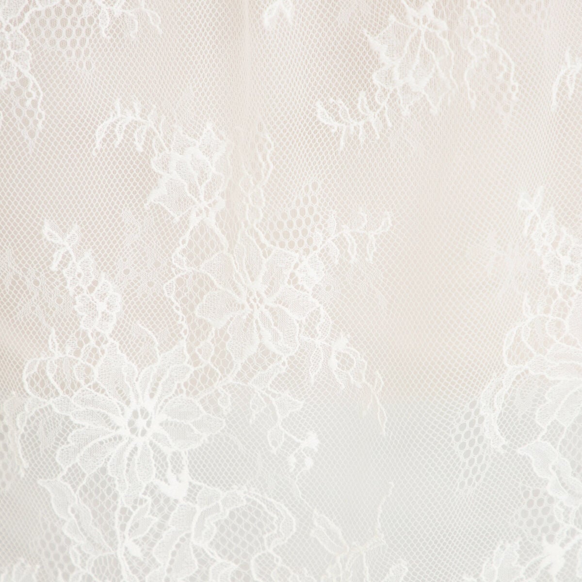 Blouse manches longues en dentelle ecru femme