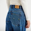 Jean avec broderie bleu femme