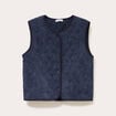 Gilet sans manches velours bleu marine femme