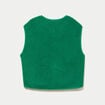 Gilet sans manches fausse fourrure vert fonc&eacute; femme