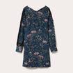 Robe droite dos nou&eacute; bleu p&eacute;trole femme