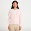 Gilet boutonn&eacute; avec col en V rose clair femme
