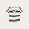 T-shirt manches courtes col polo blanc femme