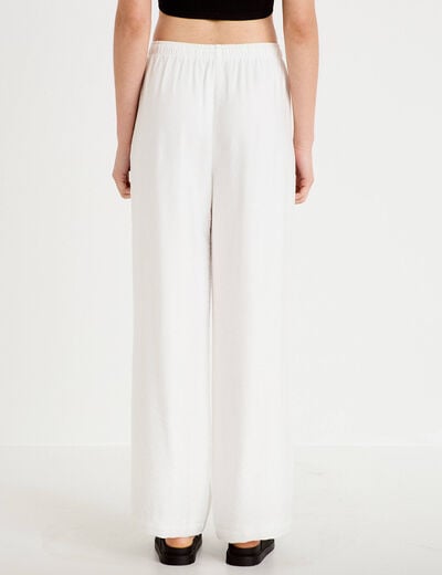 Pantalon bootcut taille standard ecru femme