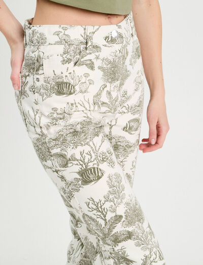 Jean droit taille haute blanc femme