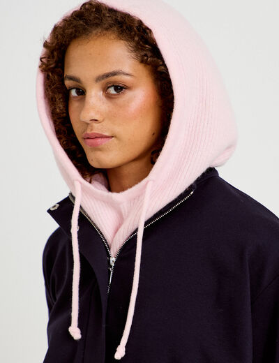 Cagoule rose clair femme