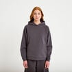 Sweat oversize &agrave; capuche manches longues gris fonc&eacute; femme