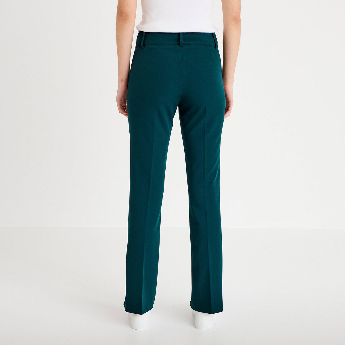 Pantalon flare vert fonc&eacute; femme