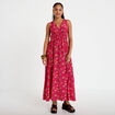 Robe longue &eacute;vas&eacute;e effet satin&eacute;e rose femme