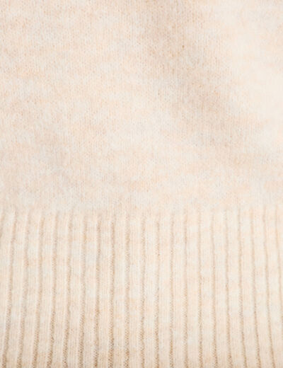 Pull col bateau beige femme