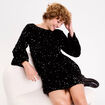 Robe &agrave; sequins dos nou&eacute; noir femme