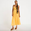 Robe longue &eacute;vas&eacute;e &agrave; fines bretelles orange clair femme