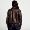 Veste effet boule manches longues marron fonc&eacute; femme