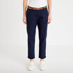Pantalon chino 7/8&egrave;me bleu marine femme