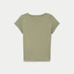 T-shirt ajust&eacute; col v manches courtes vert kaki femme