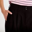 Pantalon large &agrave; pinces noir femme