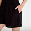 Short avec broderie noir femme