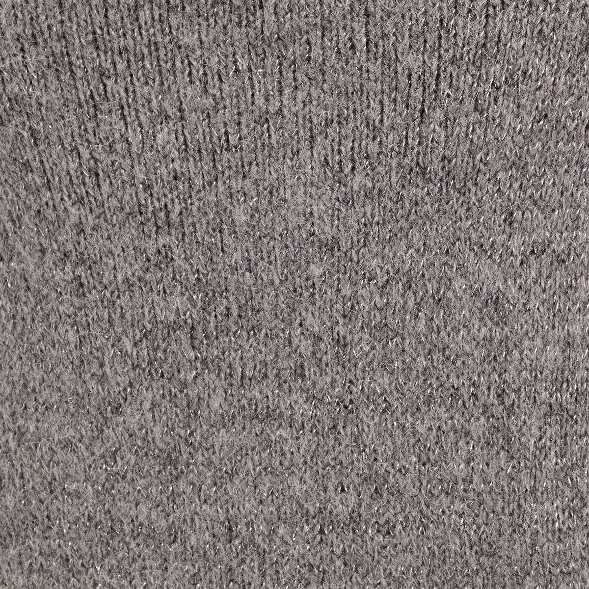 Pull fils m&eacute;tallis&eacute;s col bateau gris fonc&eacute; femme
