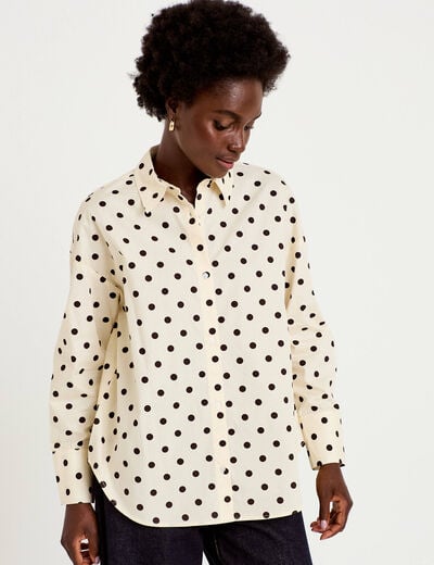 Chemise oversize manches longues blanc femme