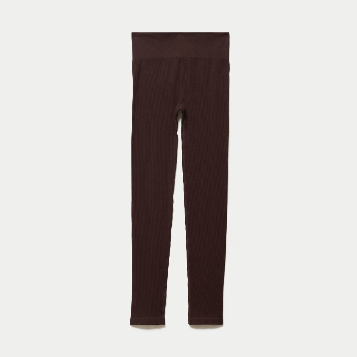 Leggings taille haute sans couture marron fonc&eacute; femme
