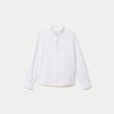 Chemise droite manches longues ecru femme