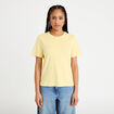 T-shirt col rond manches courtes jaune pastel femme