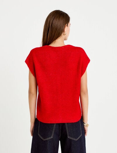 Gilet sans manches rouge femme