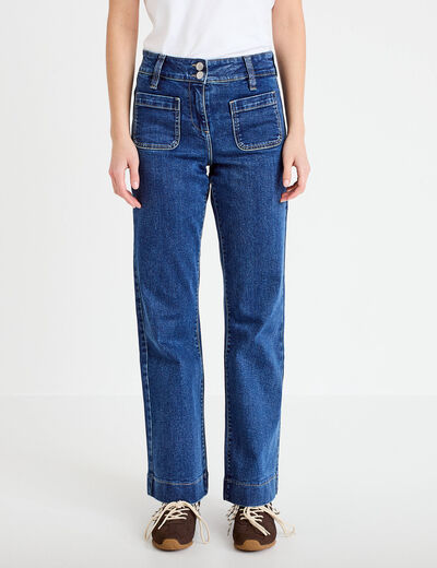 Jean bootcut taille haute denim stone femme
