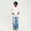 Pull chemise 2-en-1 ecru femme