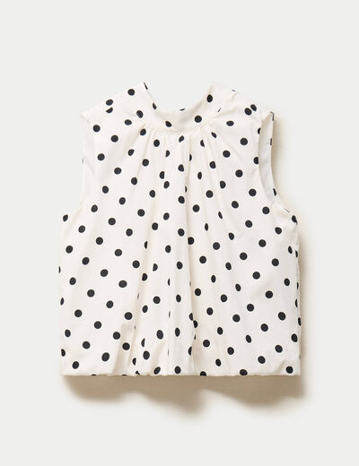 Blouse ample sans manches dos d&eacute;collet&eacute; blanc femme