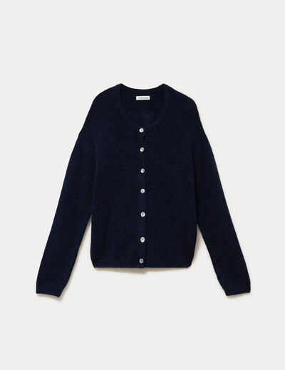 Gilet manches longues bleu marine femme