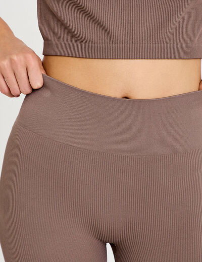 Short cycliste sans couture marron clair femme