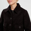 Veste bouclette boutonn&eacute;e noir femme